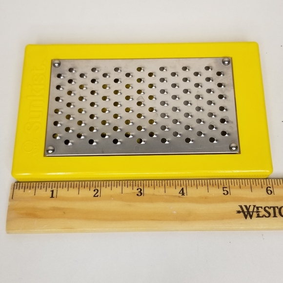Sunkist 1970s Vintage Lemon Zester Grater Stainless Steel Metal Blade Yellow USA - Picture 5 of 8